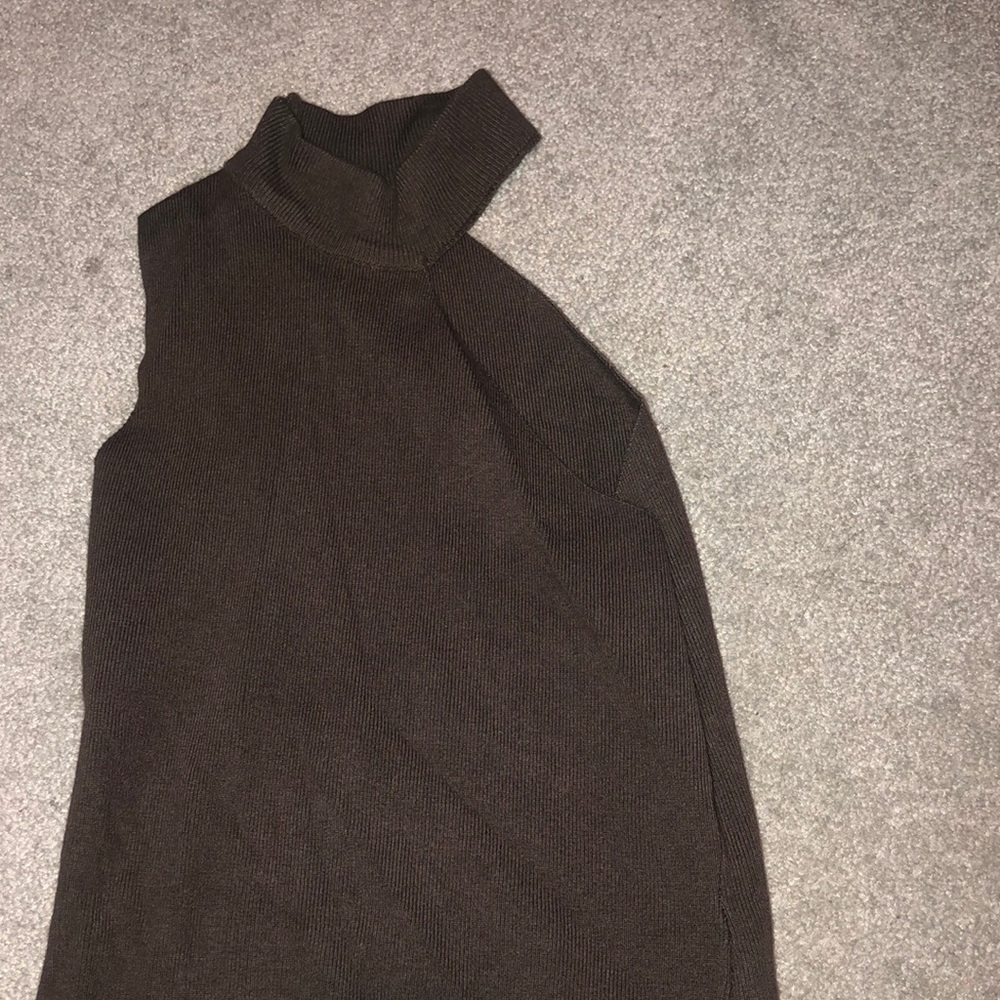 Asymmetrical olive green top